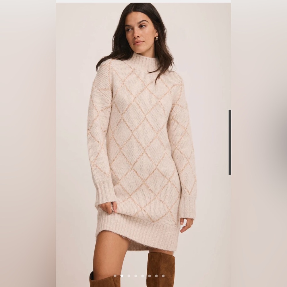 Mint Velvet Cozy Cream Turtleneck Sweaterdress